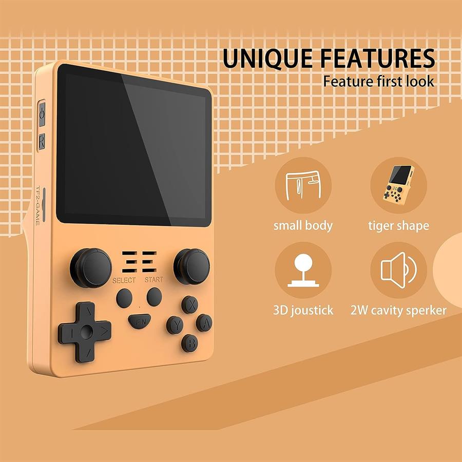 POWKIDDY RGB20S CONSOLA PORTATIL - PANTALLA IPS - 128GB - 20.000 JUEGOS - NARANJA