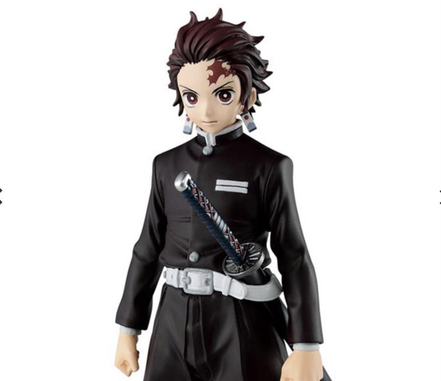 DEMON SLAYER TANJIRO CON TRAJE CAZADOR DE DEMONIOS MARRON PERSONAJE CON BASE 15 CM
