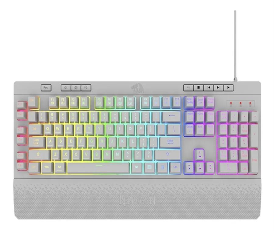 REDRAGON TECLADO GAMER SHIVA WHITE K512RGB OF.