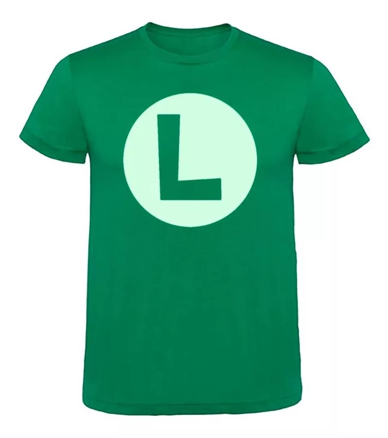 REMERA MARIO BROS L LUIGI VERDE BRILLAN EN LA OSCURIDAD TALLE 5-XL ADULTO