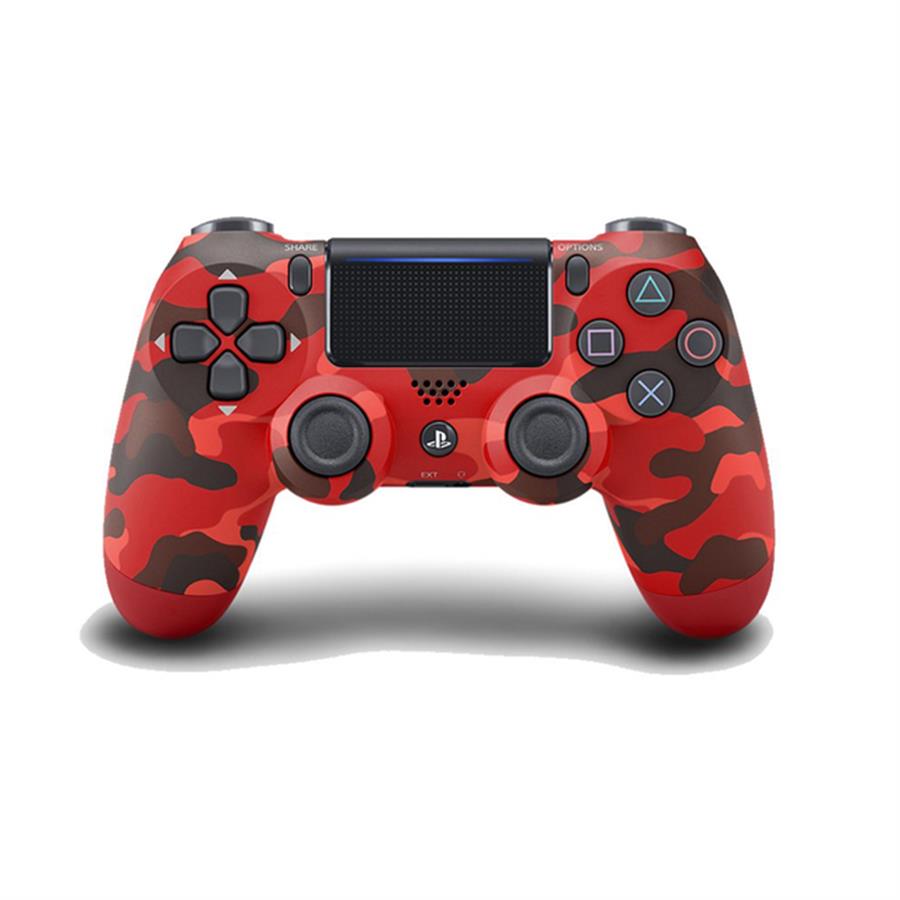 GENERICO REPLICA JOYSTICK PS4 CON CABLE CAMUFLADO ROJO