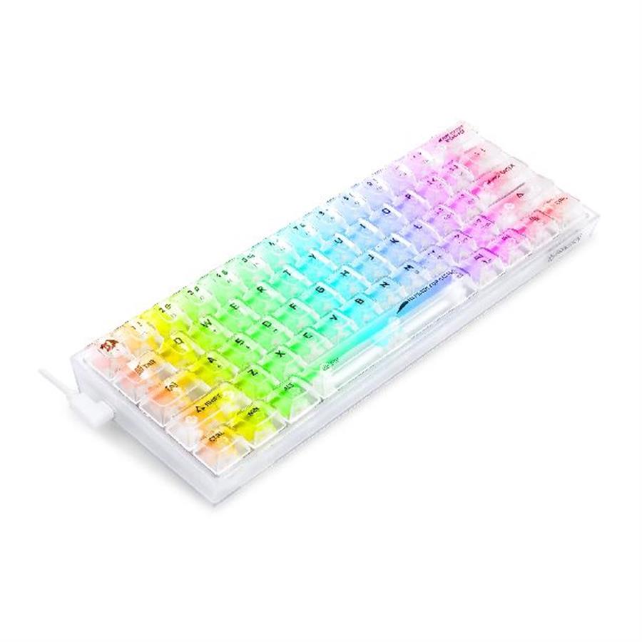 REDRAGON TECLADO GAMER MECANICO FIZZ RGB K617CT-RGB UNIQUE TRANSPARENT DESIGN