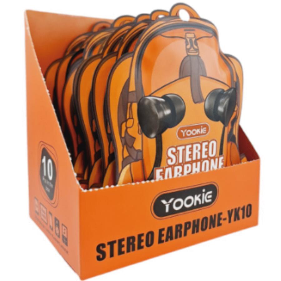 YOOKIE AURICULAR STEREO EARPHONE YK10 MOCHILA