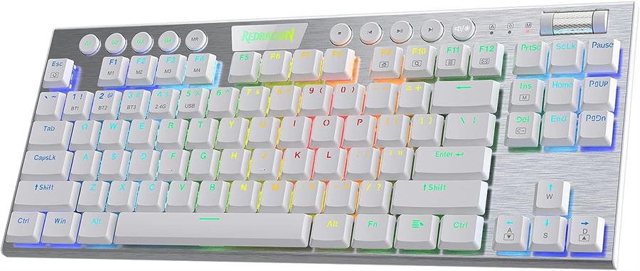 REDRAGON TECLADO MECANICO HORUS TKL WIRED K622W-RGB WHITE - RED SWITCH