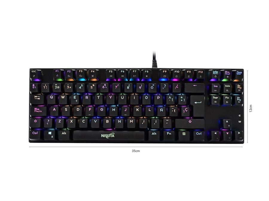 NISUTA TECLADO MECANICO GAMER RGB DE 88 TECLAS NS-KBGZ88 BLACK