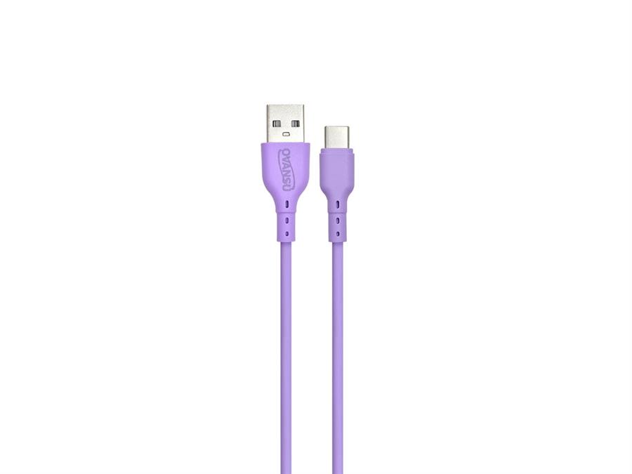 OVANSU DATA CABLE USB 2.0 A USB C DE 1 METRO OS-CAUSC12 VIOLETA