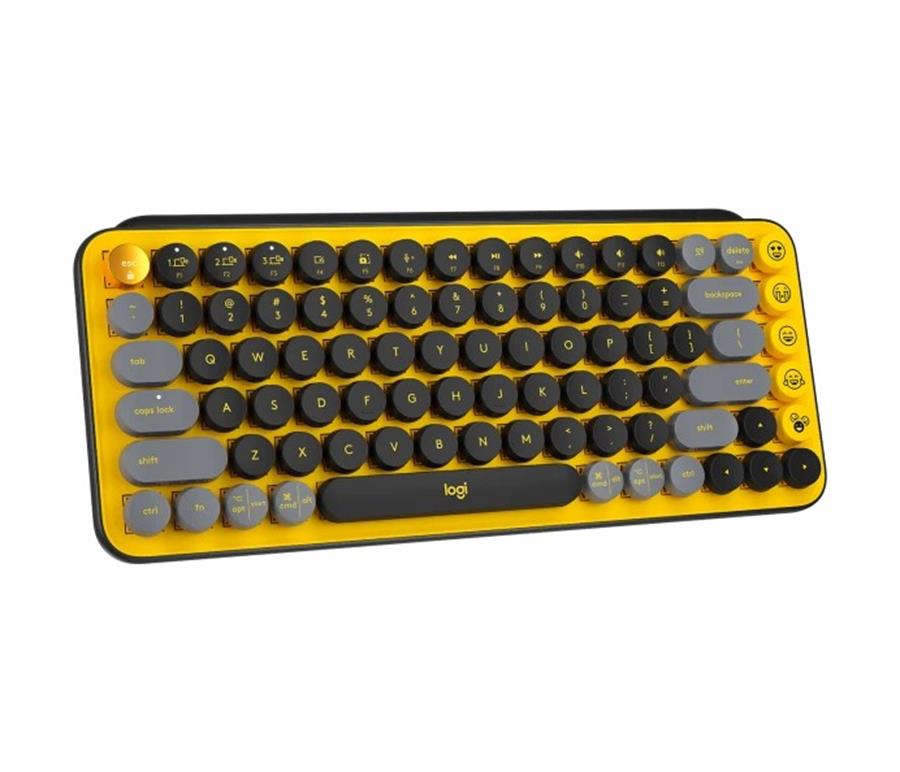 LOGITECH TECLADO INALAMBRICO POP NEGRO Y AMARILLO