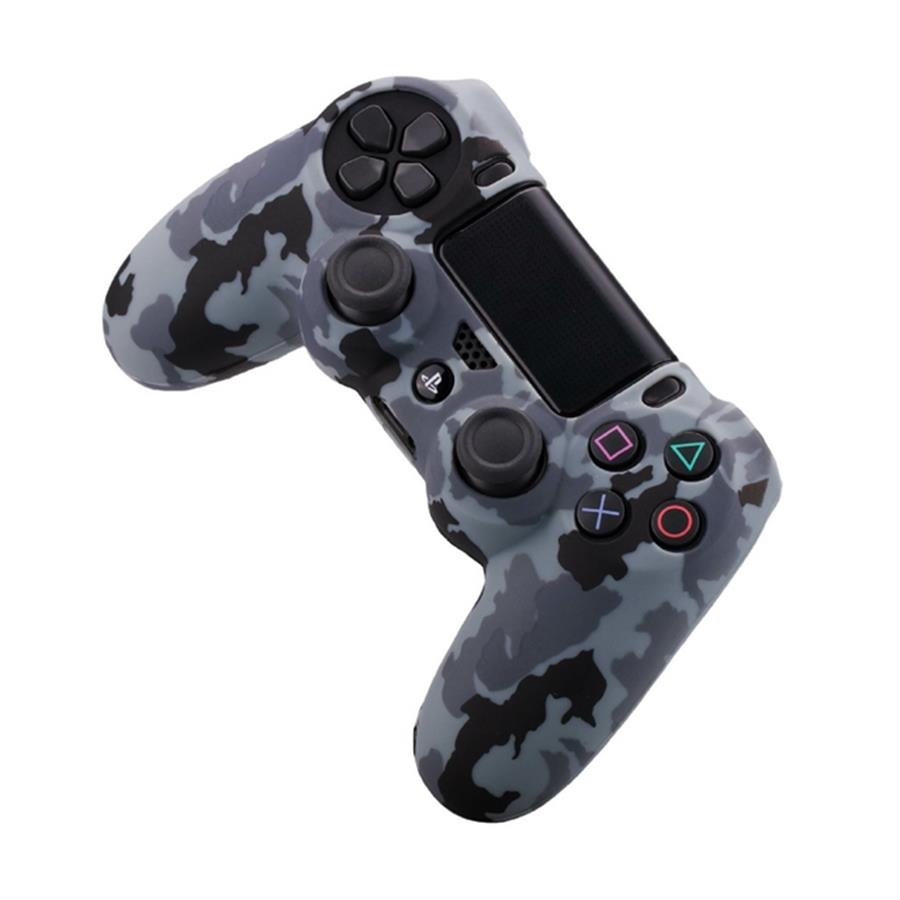 GENERICA FUNDA JOYSTICK PS4 SILICONA CAMUFLADA NEGRO Y GRIS