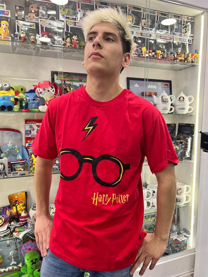 REMERA HARRY POTTER ANTEOJOS Y RAYO ROJA TALLE 18/20