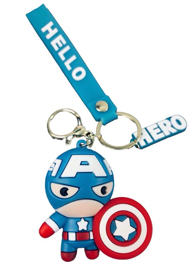 LLAVERO MARVEL CAPITAN AMERICA MODELOS VARIOS GOMA 3D CON CORREA