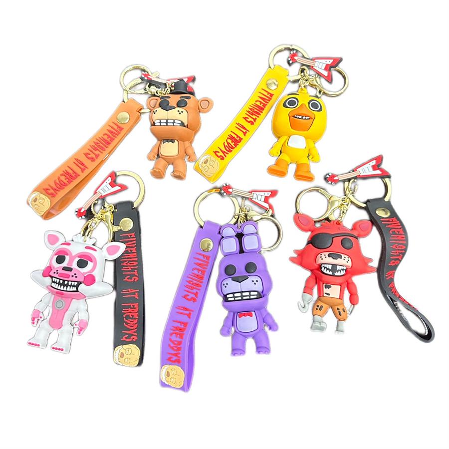 LLAVERO FIVE NIGHTS AT FREDDYS MODELOS VARIOS GOMA 3D CON CORREA