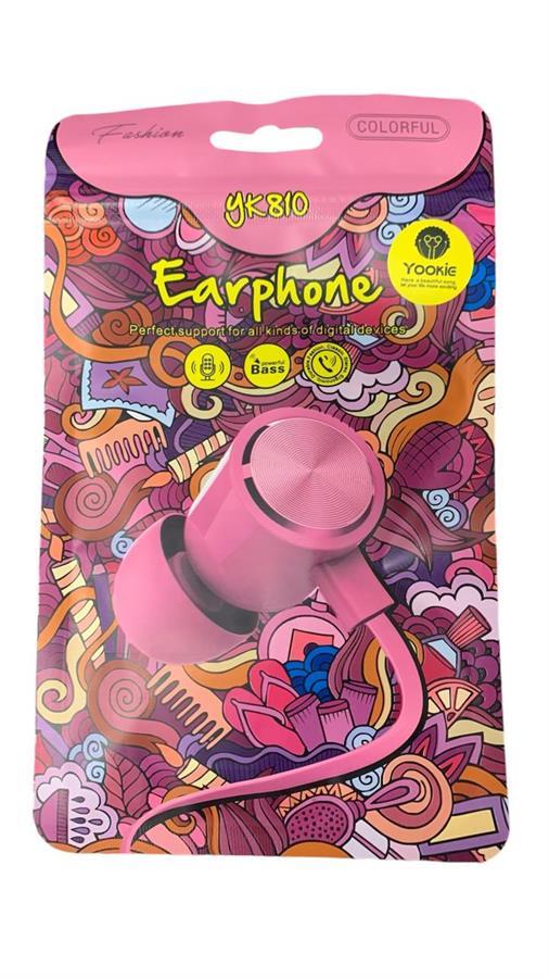 YOOKIE AURICULAR COLORFUL EN SOBRE YK810 ROSA