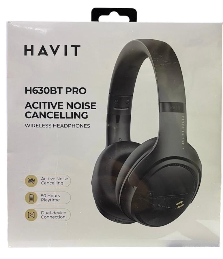 HAVIT AURICULAR WIRELESS ACITIVE NOISE CANCELLING H630BT PRO-BK NEGRO