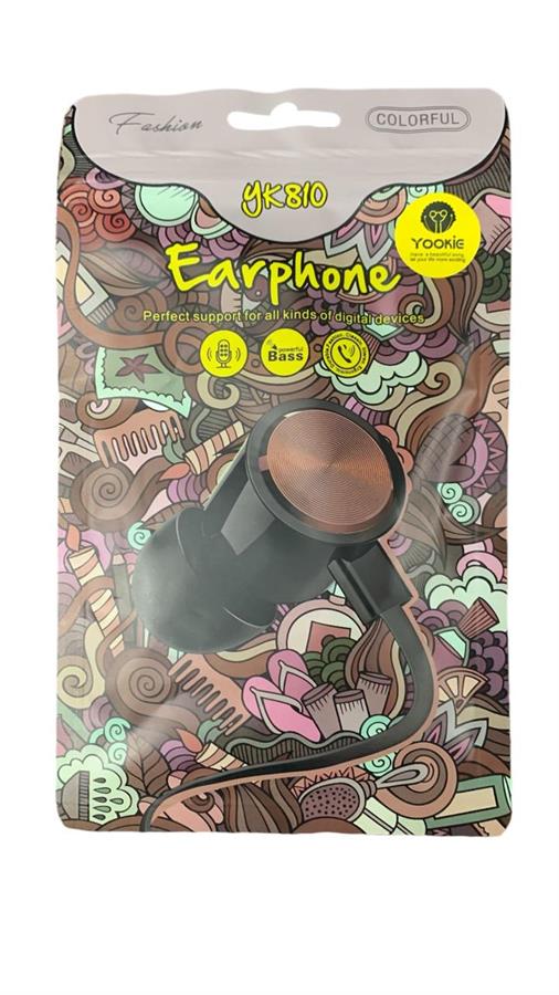 YOOKIE AURICULAR COLORFUL EN SOBRE YK810 NEGRO