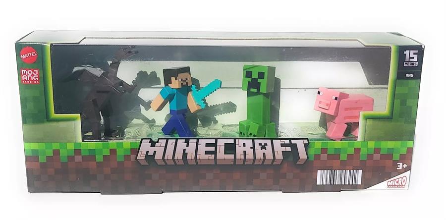 MATTEL MINECRAFT ENDER DRAGON STEVE CREEPER Y PIG COCHON