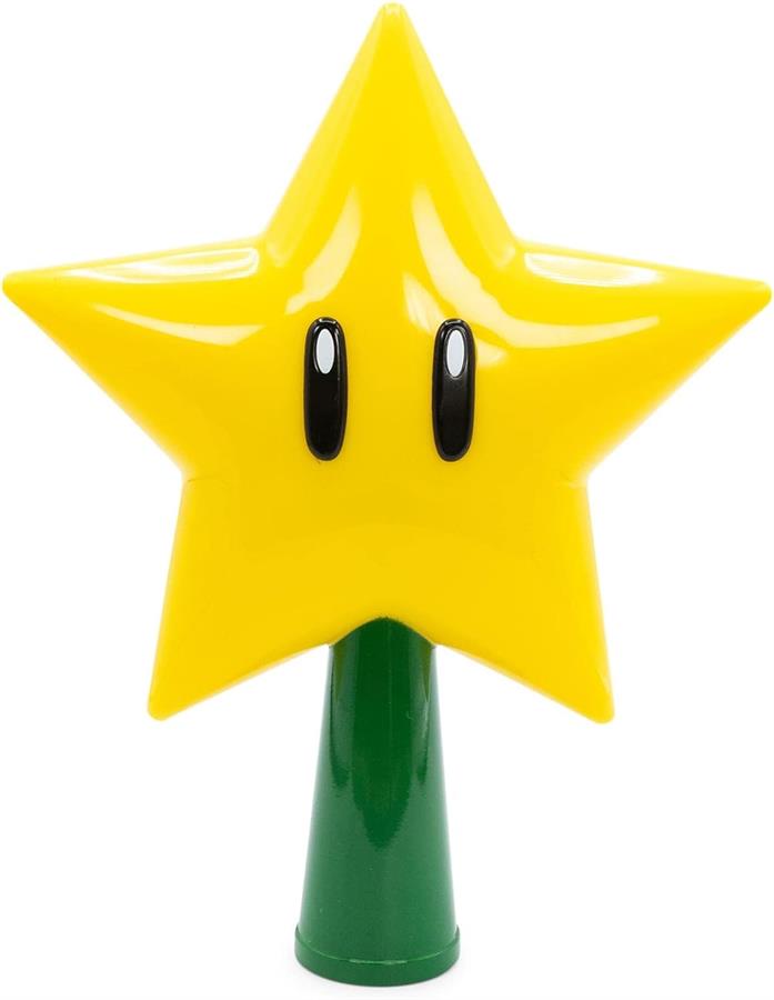 SUPER MARIO SUPER STAR LIGHT- UP TREE TOPPER + TRANSFORMADOR 110V A 220V