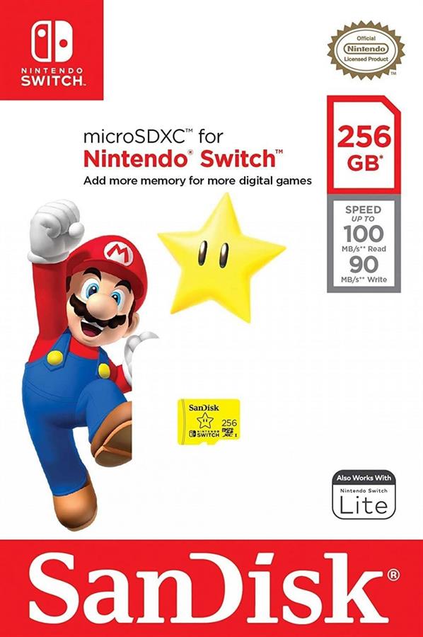 SANDISK MEMORIA NINTENDO SWITCH MICRO SDXC 256 GB