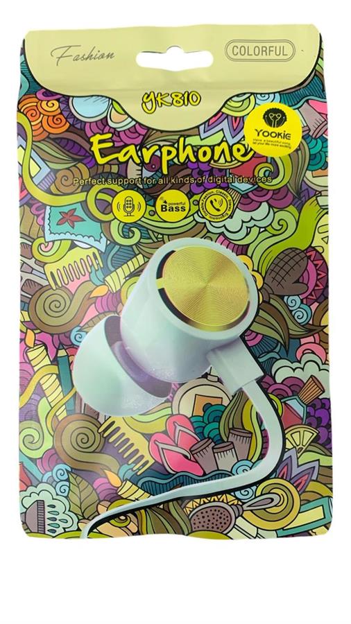 YOOKIE AURICULAR COLORFUL EN SOBRE YK810 BLANCO/ ORO