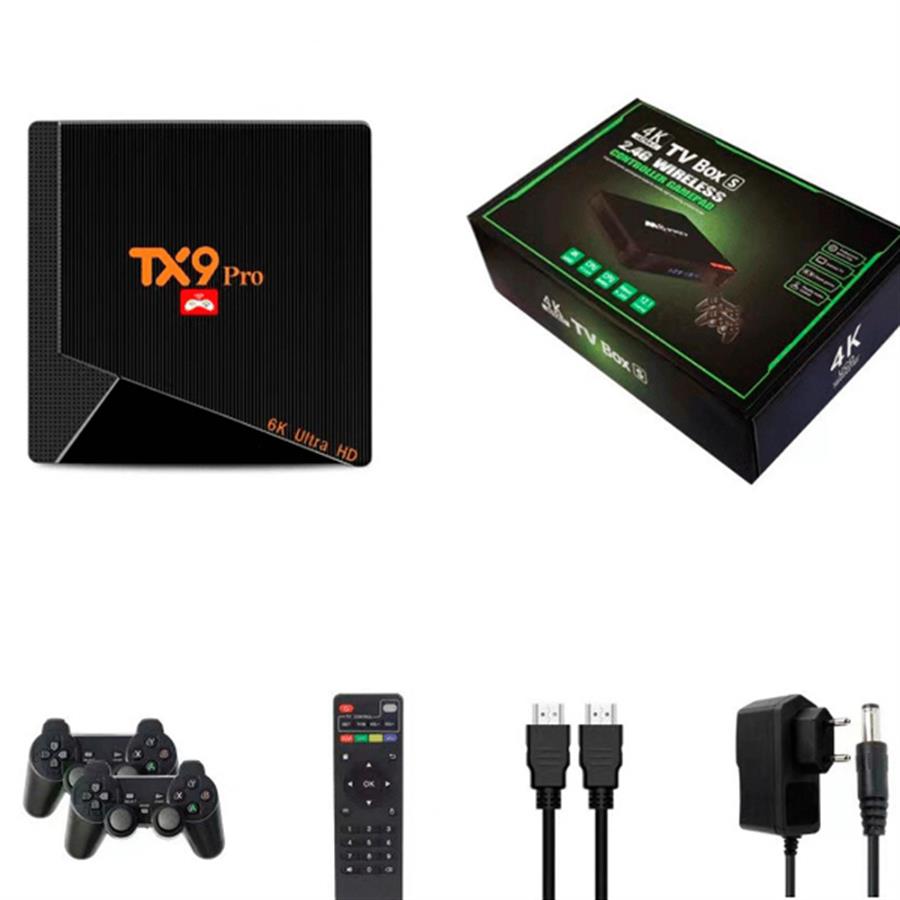 PEISO TV BOX S TX9 PRO 4K CON CONTROL Y 2 2.4G WIRELESS CONTROLLER GAMEPAD MICRO KINGSTON ORIGINAL