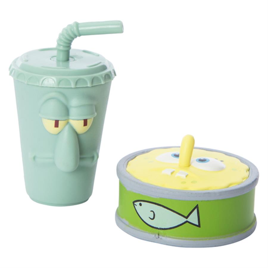 NICKELODEON BOB ESPONJA BOB ESPONJA LATAS CUADRADAS Y CALAMARDO A SORBOS