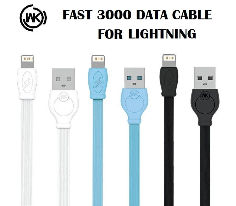 WK CABLE IPHONE FAST 3000 MM WDC-023 NEGRO